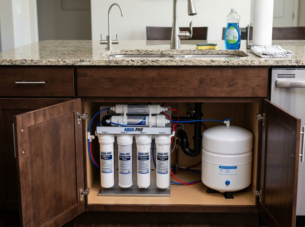 Reverse osmosis water system installed in a St. George, Utah home by Marlin Plumbing