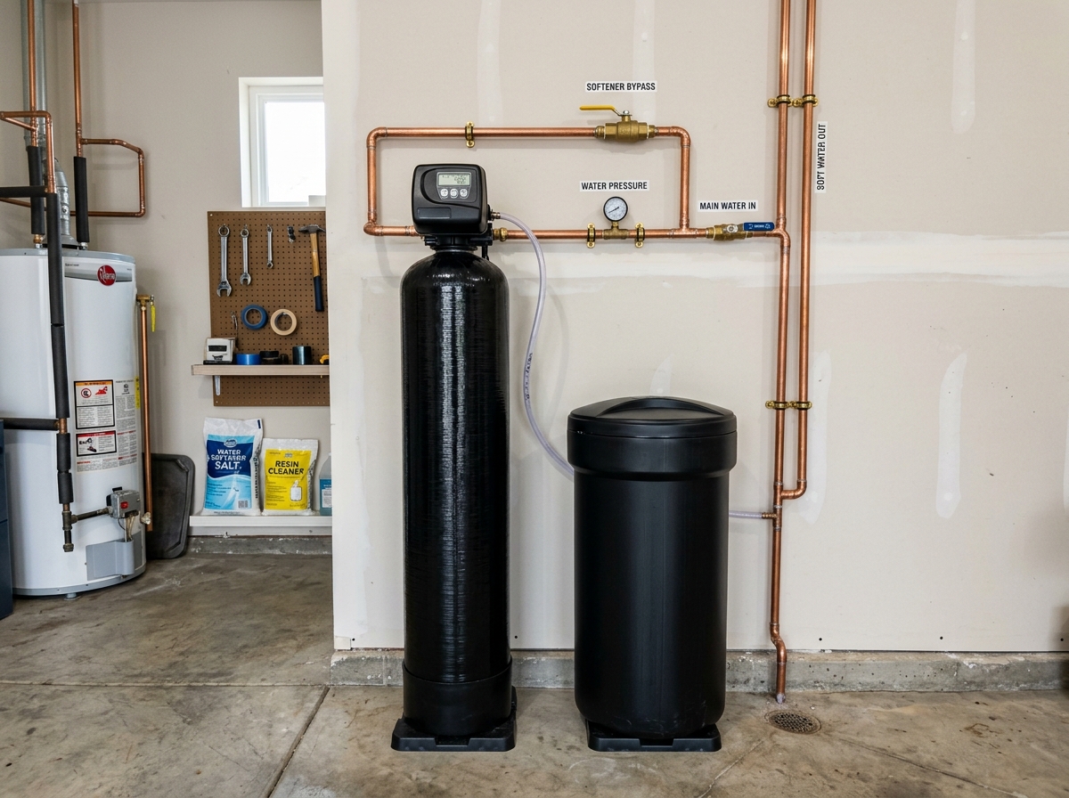 Water softener installation for a St. George, Utah home by Marlin Plumbing